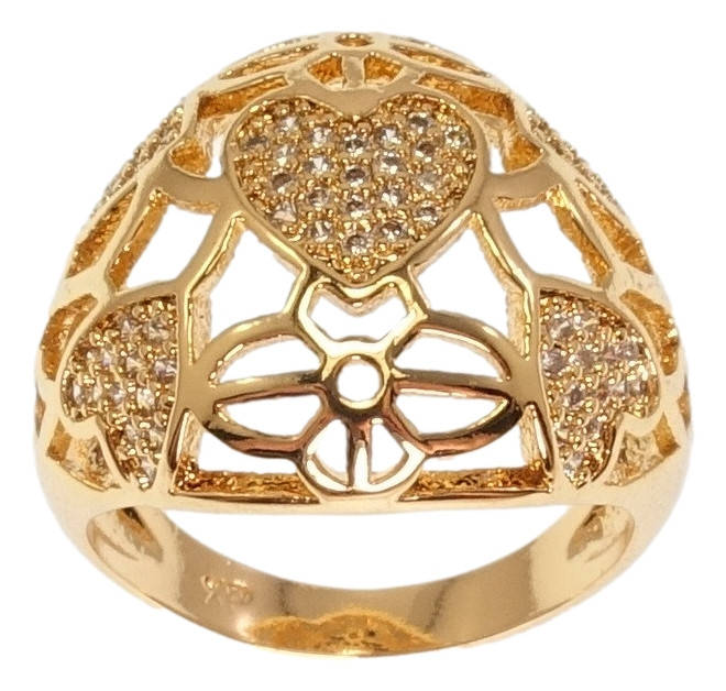 

Кольцо Xuping Позолота 18K "Резной Купол с Узором Сердечки" р.16