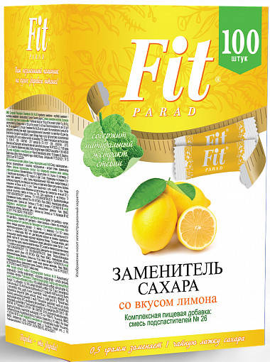 

Сахарозаменитель ФитПарад №26 в стиках (1:10) вкус Лимон (50 грамм)