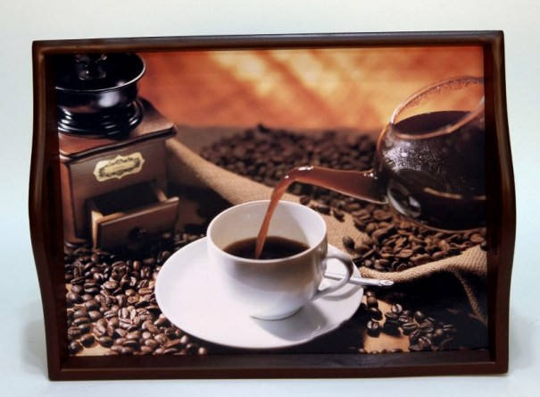 

Поднос на подушке, с ручками " Coffee "