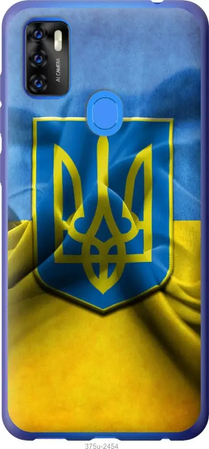 

Чехол на ZTE Blade A7S 2020 Флаг и герб Украины 1 "375u-2454-57583", Желтый