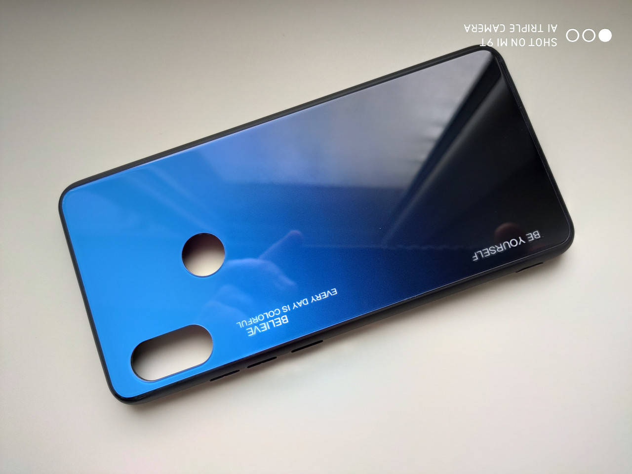 

Чехол градиент стеклянный для Xiaomi Redmi Note 5, Синий