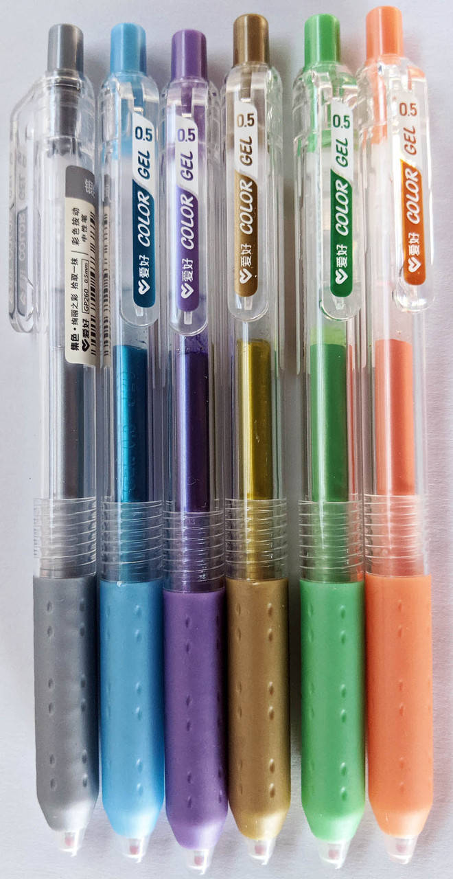 

Набор ручек гелевых Metallic Aihao код: GP2603-6