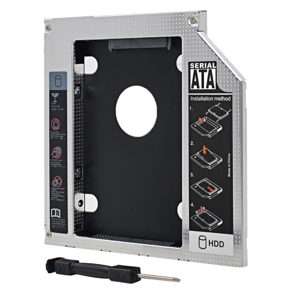 

Карман-адаптер Caddy HDD SATA Optibay второй диск вместо привода 12.7 мм