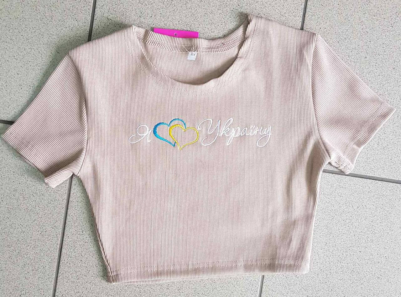 

Футболка-топ для девочек, Артикул: BL9907-пудра, 140-164 рр. [есть:158,164]