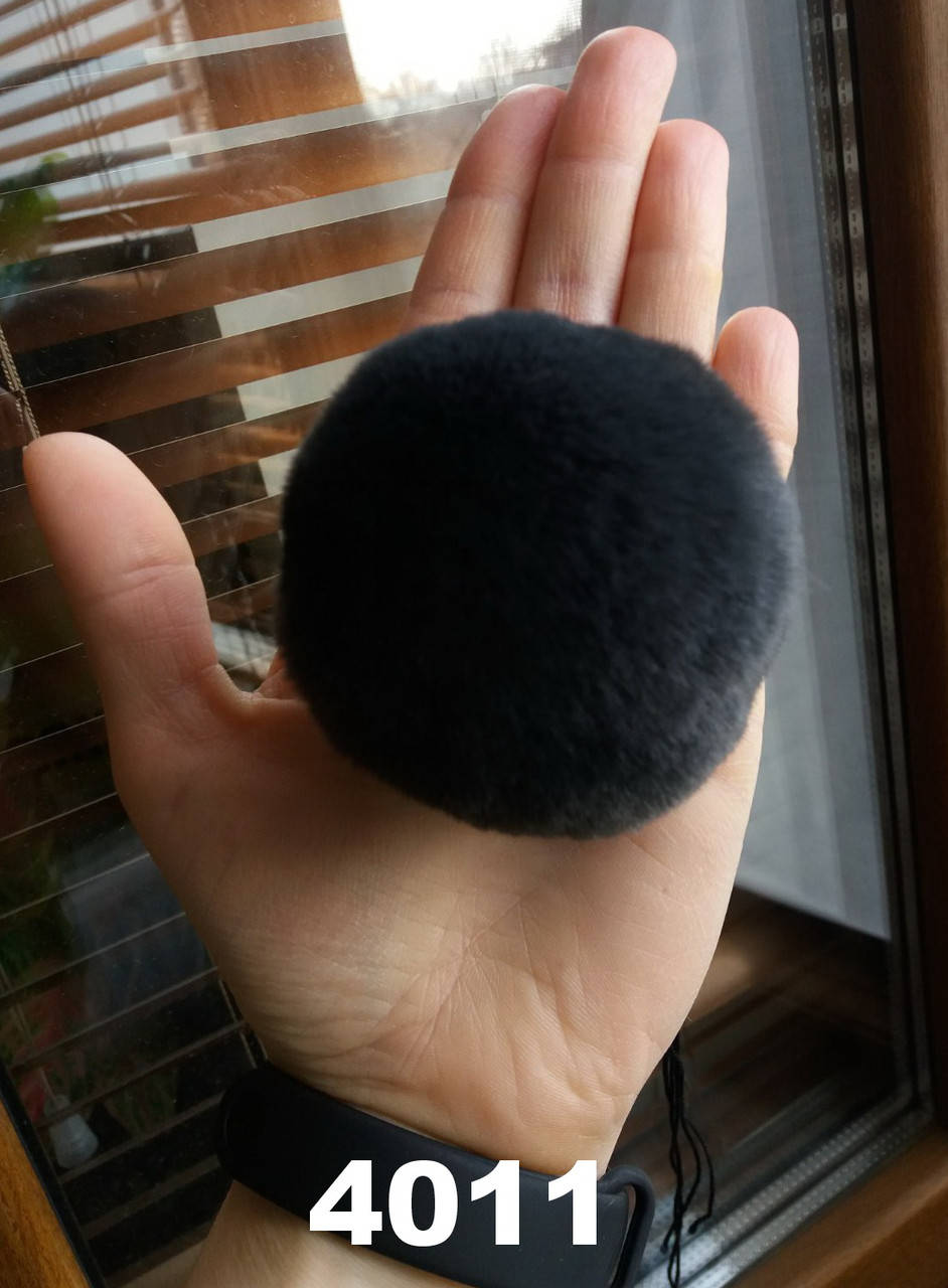 

Искусственный помпон, имитация мех кролика Рекс, Грифель, 6 см