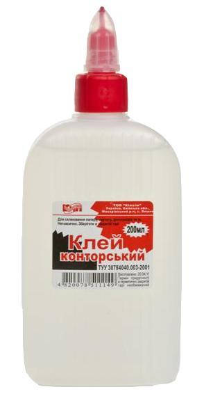 

Клей канцелярский силикатный 200 мл c дозатором КиП