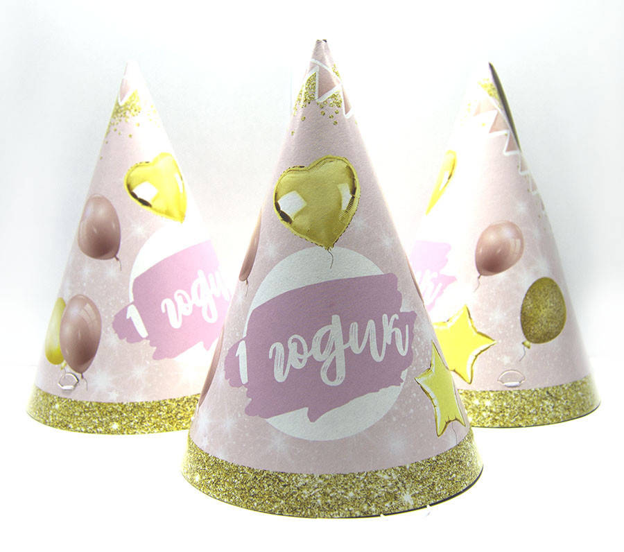 

Колпак праздничный 15 см, " 1 годик девочка"