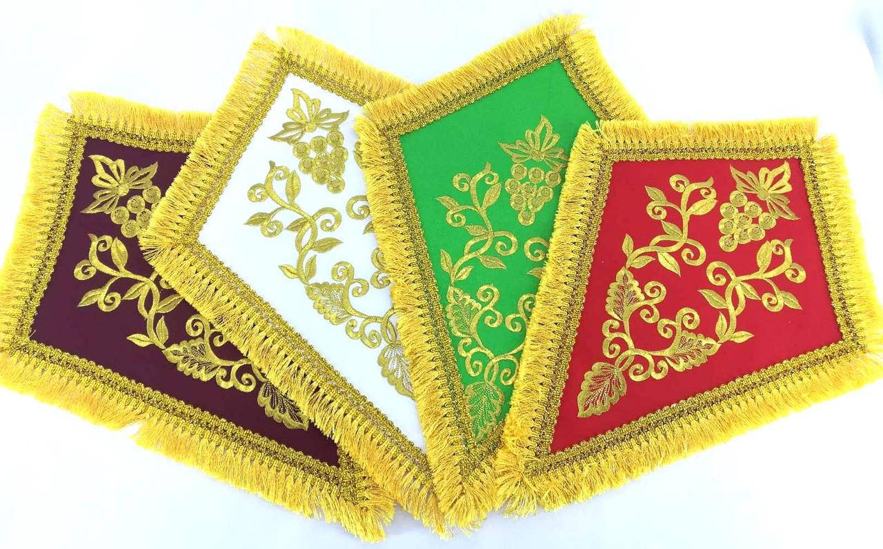 

Плат под крест, виноград вышивка, бахрома 30/42