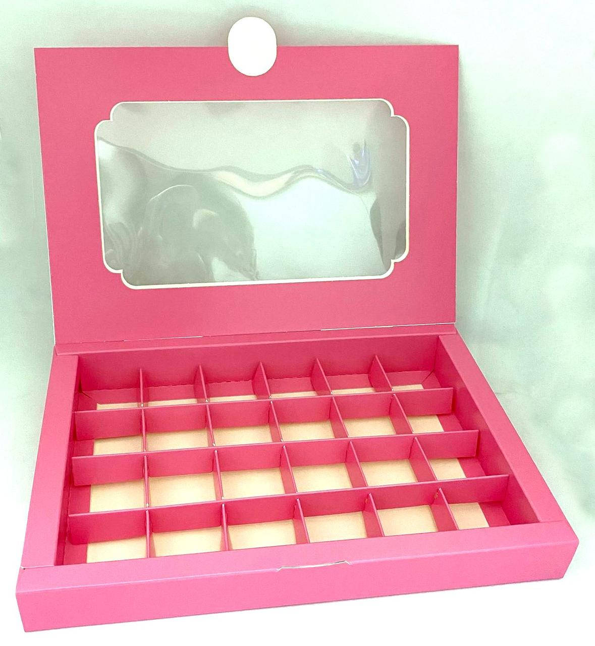 

Коробка для 24 цукерок Біла, мілований картон Розовая