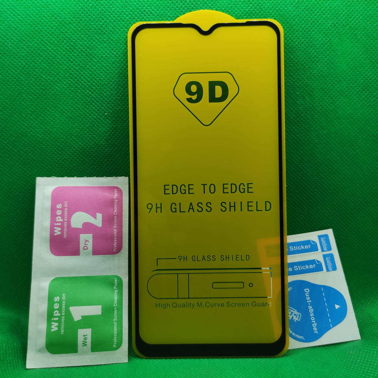 

Защитное стекло для Realme C11 Full Glue 9D 9H на весь экран телефона клей по всей поверхности, Черный