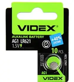 

Батарея для часов Videx AG1 (LR621) BLISTER CARD 10 pcs - MegaLavka