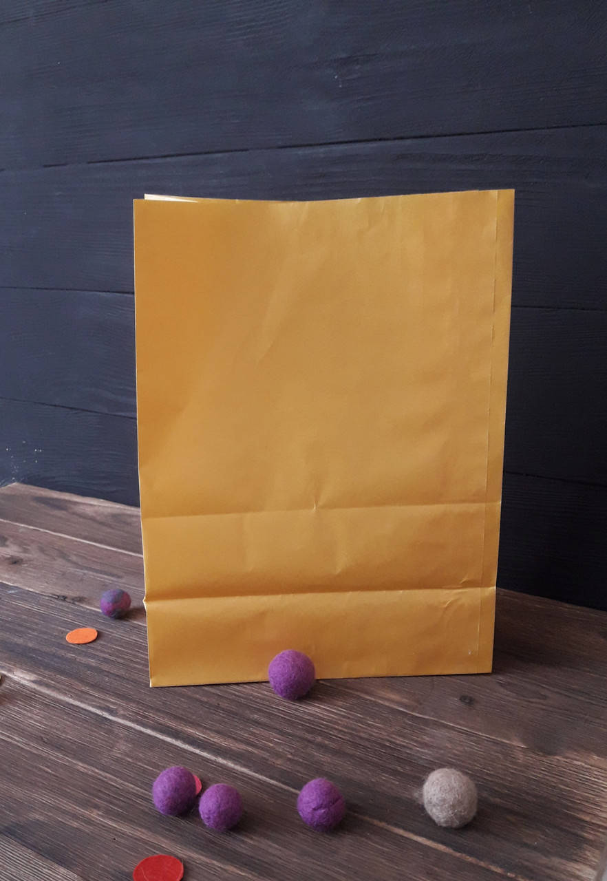 

Пакет подарочный бумажный однотонный 210*115*280 мм Красивые крафт пакеты без ручек подарочные, Желтый