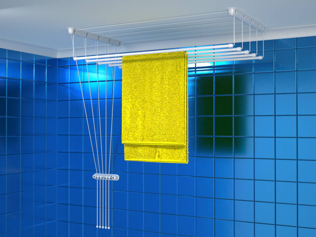 

Сушка потолочная "Глория", 1,4 метра. Сушилка для белья,одежды,вещей., Белый