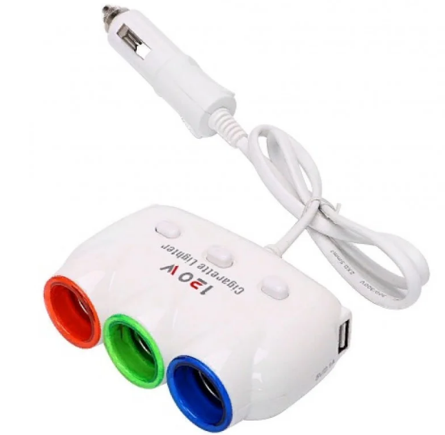 

Разветвитель на 3 устройства от прикуривателя в автомобиль