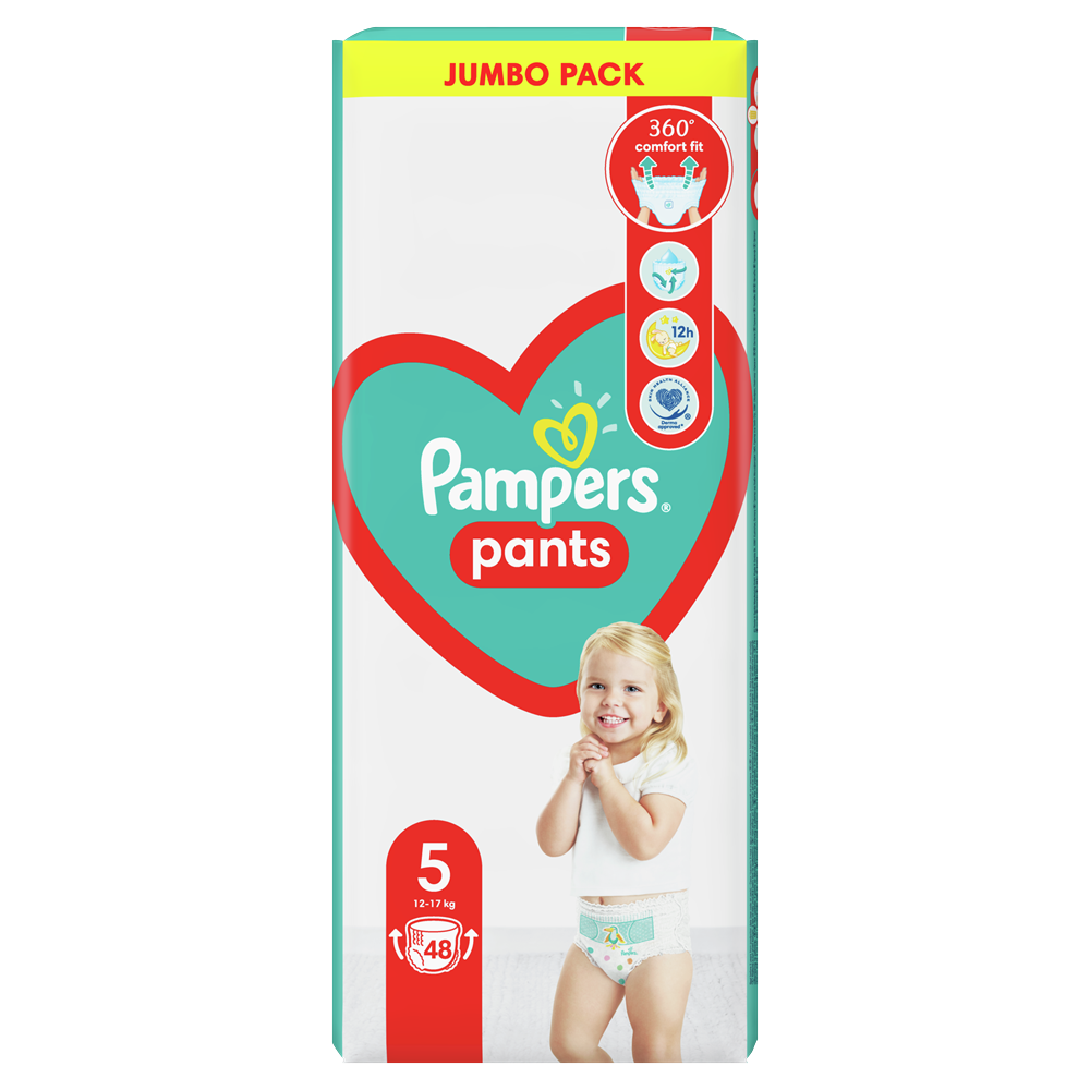 

PAMPERS Детские одноразовые подгузники-трусики Джамбо Упаковка 5 размер