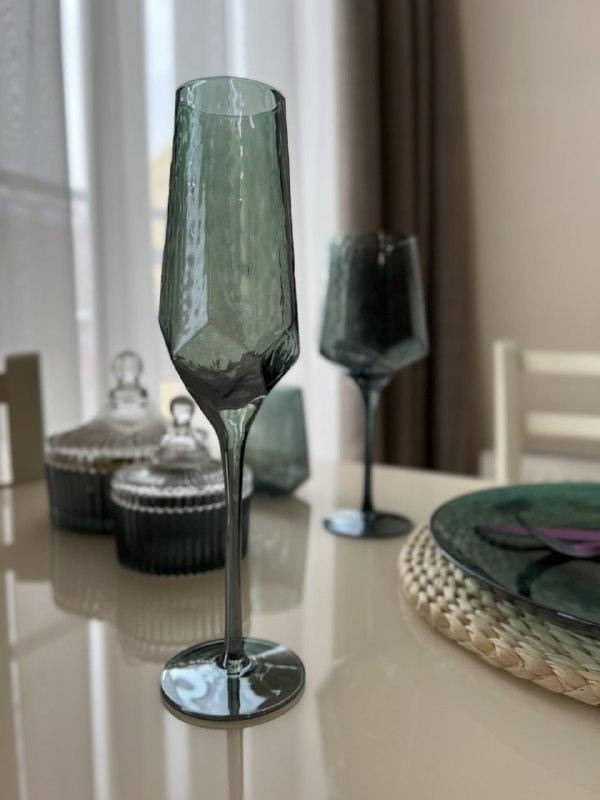 

Бокал для шампанского DS Dark Turquoise зеркальная бирюза 180 мл, Бирюзовый