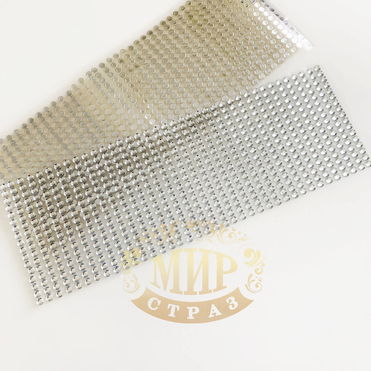 

Самоклеящиеся акриловые стразы 5 мм, цвет Silver, 646 шт