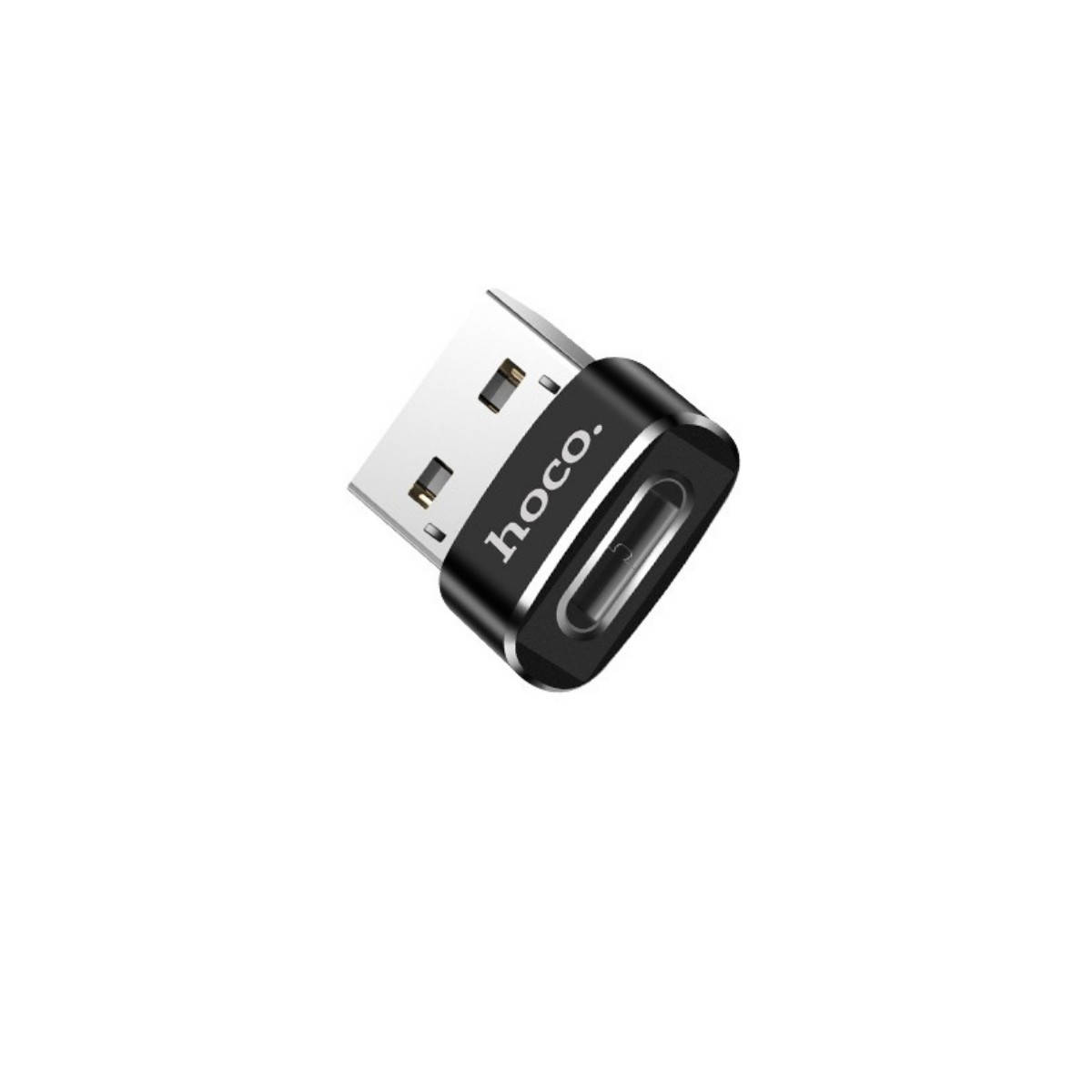

Адаптер Hoco UA6 USB to Type-C converter Black, Черный