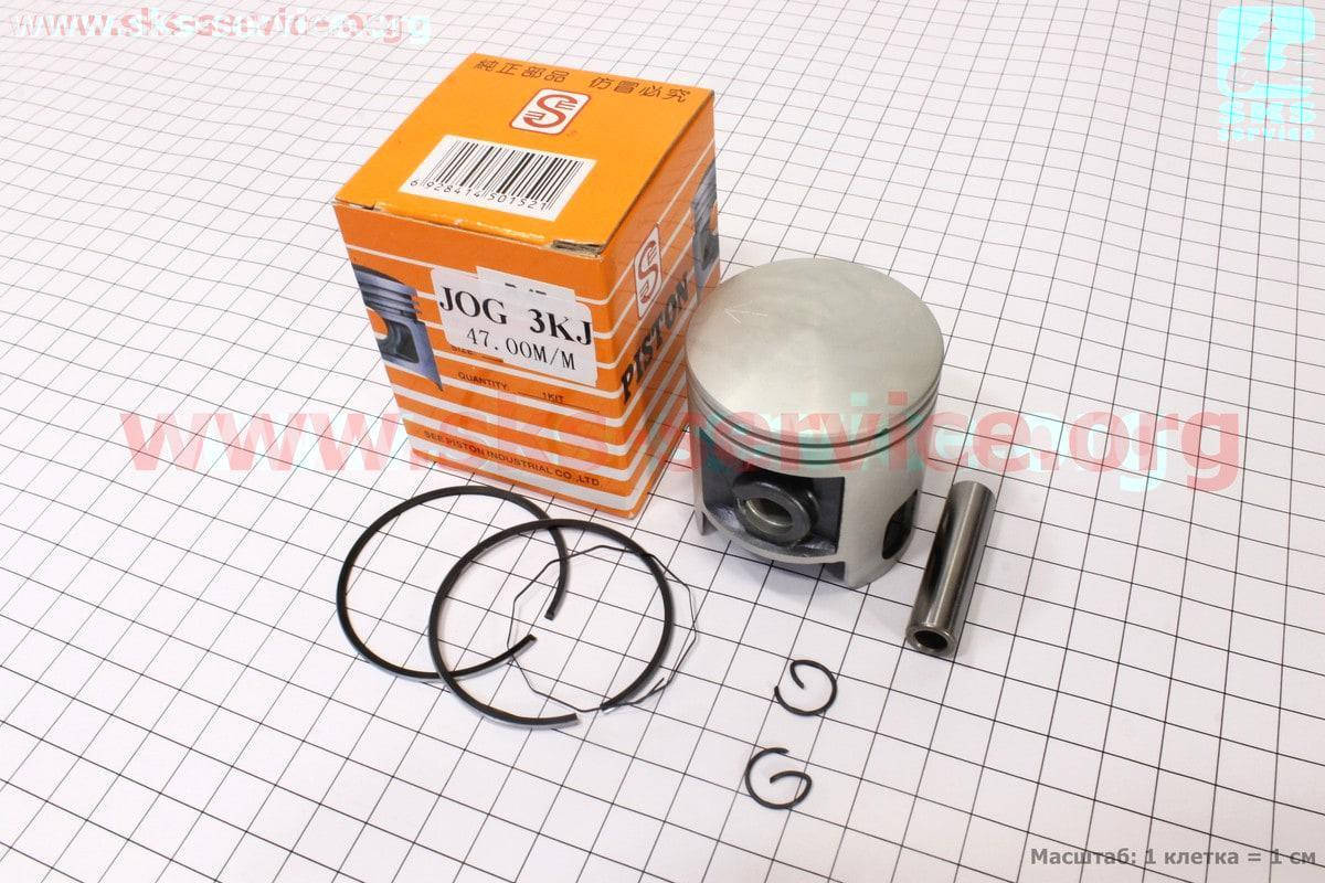 

Поршень в сборе 47 мм STD палец 10 мм на скутер Yamaha JOG 72 сс 3KJ