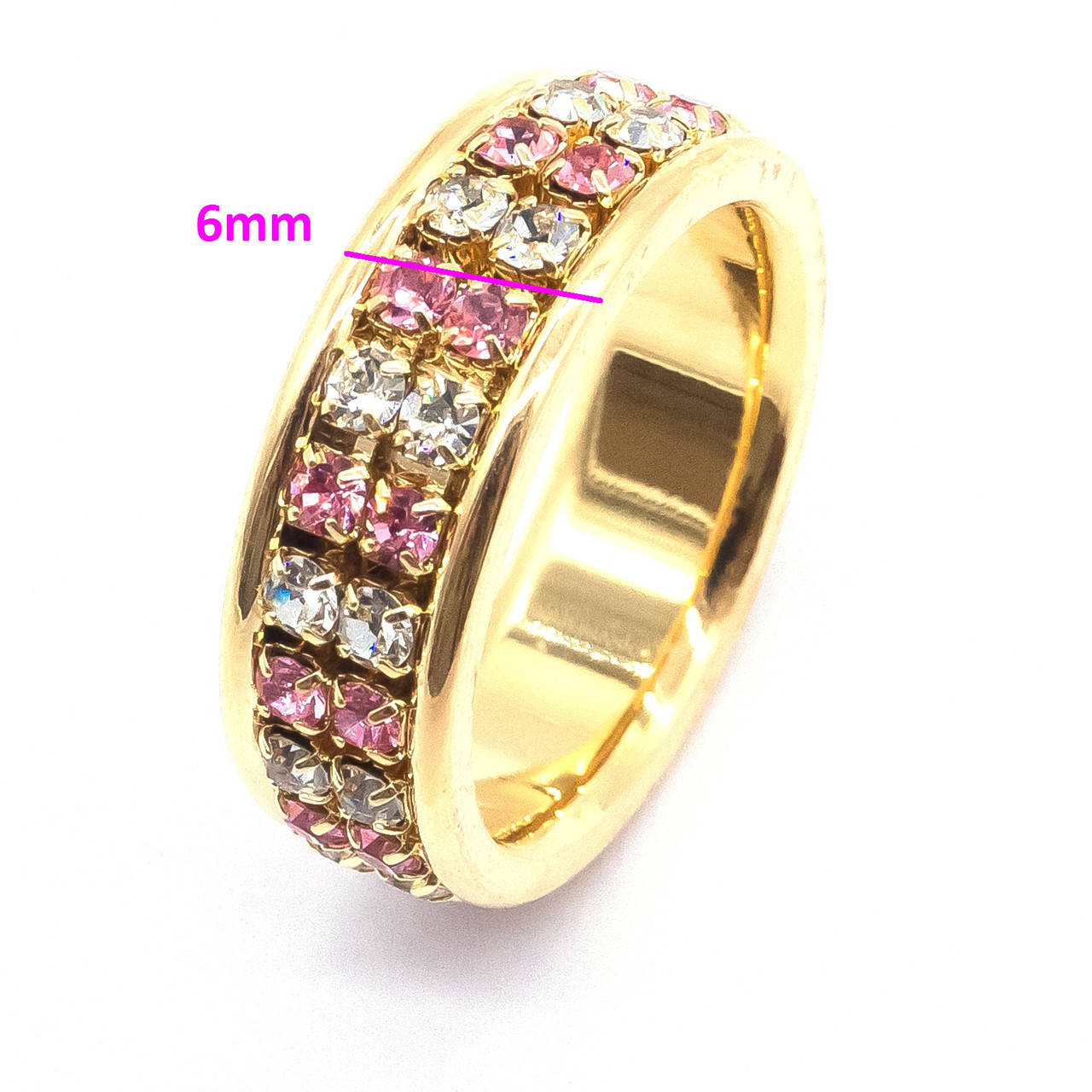 

Кольцо Дорожка, с розовым цирконием, р. 17,5 р. 18, р. 19 медсплав, 18К