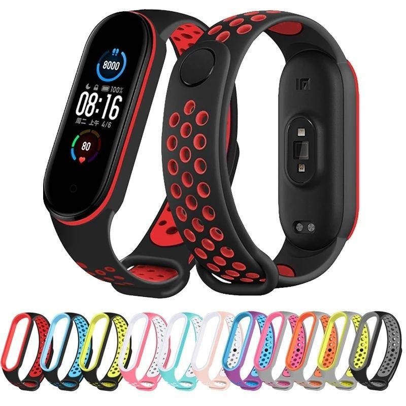 

Ремешки с перфорацией для фитнес-трекера Xiaomi Mi Band 5/4/3 Sport