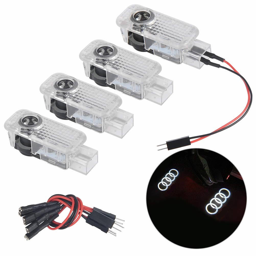 

Подсветка в двери с логотипом Audi Q3 Q5 Q7 Q8 (N2/Кольца/Проводка/4шт)