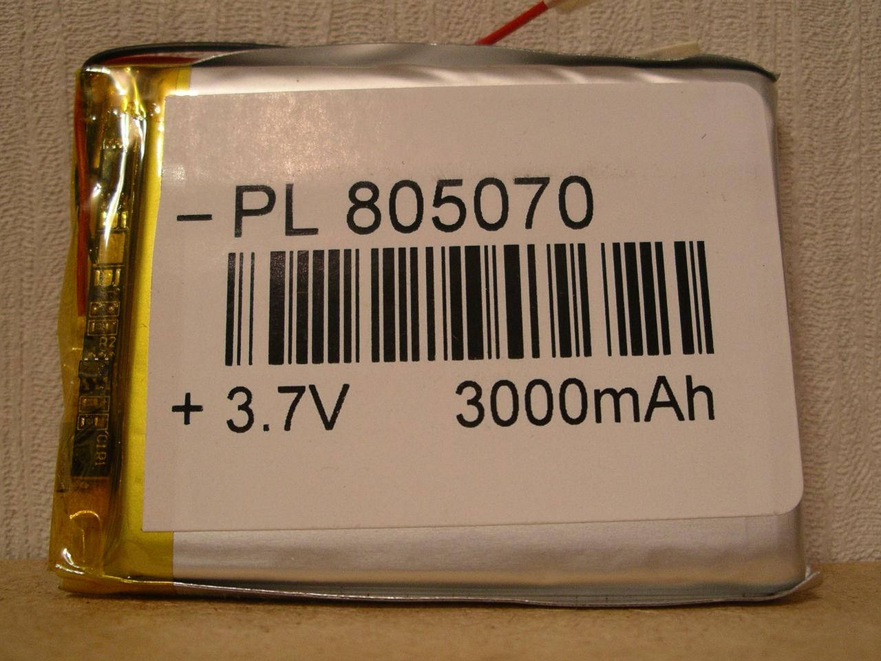 

Аккумулятор Li-pol 805070 , 3000mAh 3.7V литий-полимерный