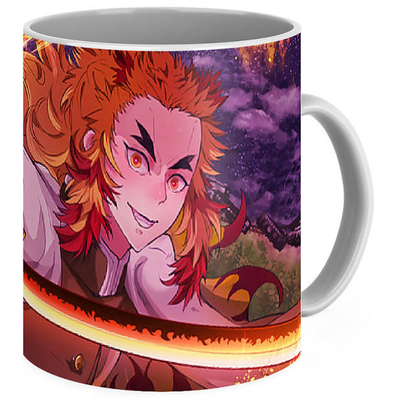 

Кружка GeekLand Demon Slayer Kimetsu no Yaiba Клинок, рассекающий демонов Ренгоку KY.02.14, Белый