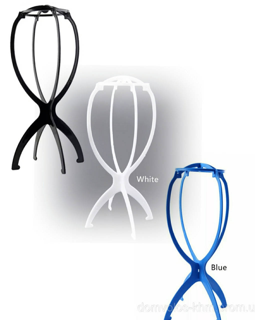 

Подставка под парик чёрная синяя белая