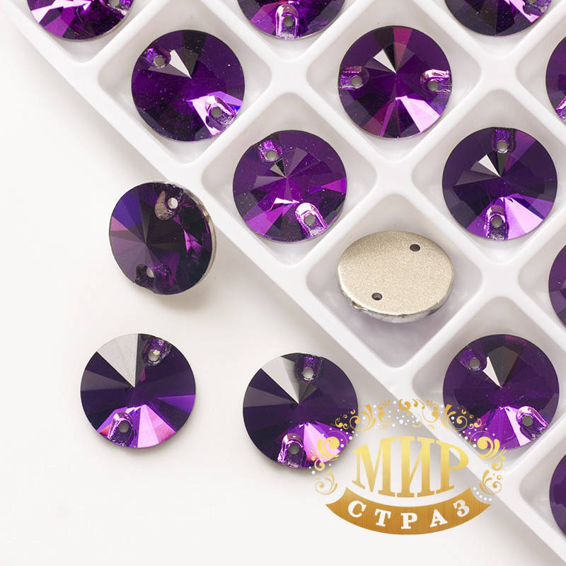 

Пришивные стразы Lux 10мм, форма-риволи, цвет Amethyst, 1шт