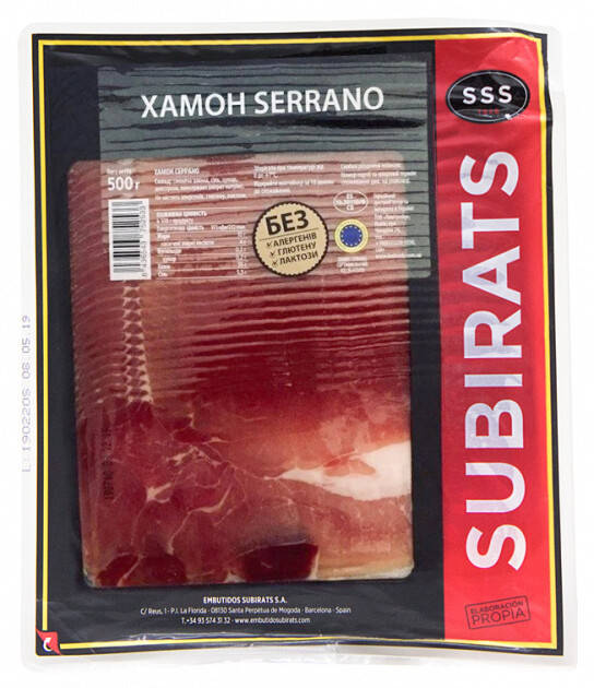 

Хамон Subirats Jamon Serrano Reserva 500 г нарезка