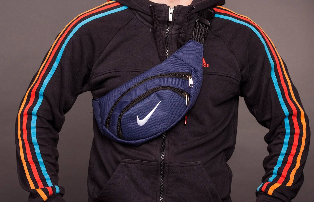 

Бананка синяя Nike белое лого