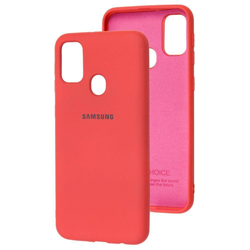 

Силиконовый чехол софт тач с микрофиброй для Samsung M21 коралловый, Красный