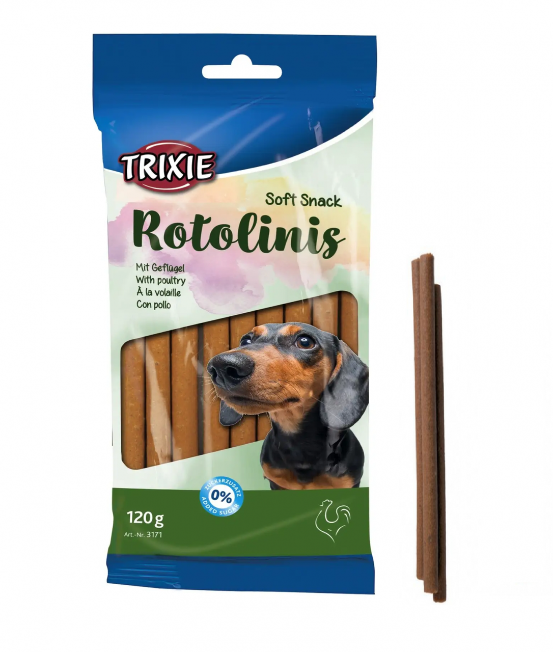 

TRIXIE Лакомство для собак "Rotolinis" с мясом домашней птицы 120гр (12 шт)