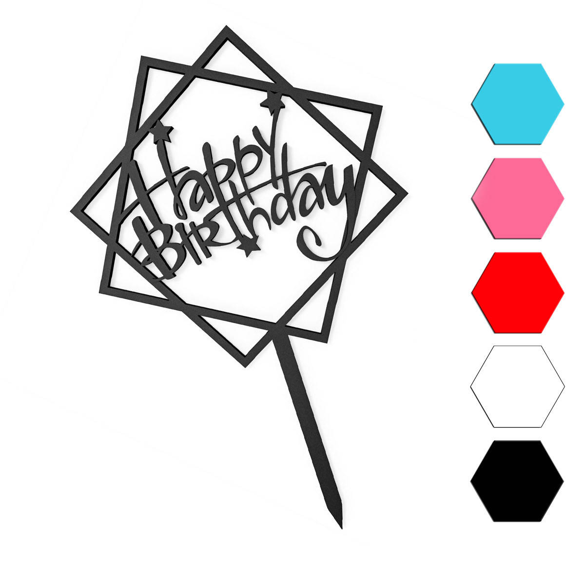 

Happy Birthday топпер для торта 16*10 см (3D)