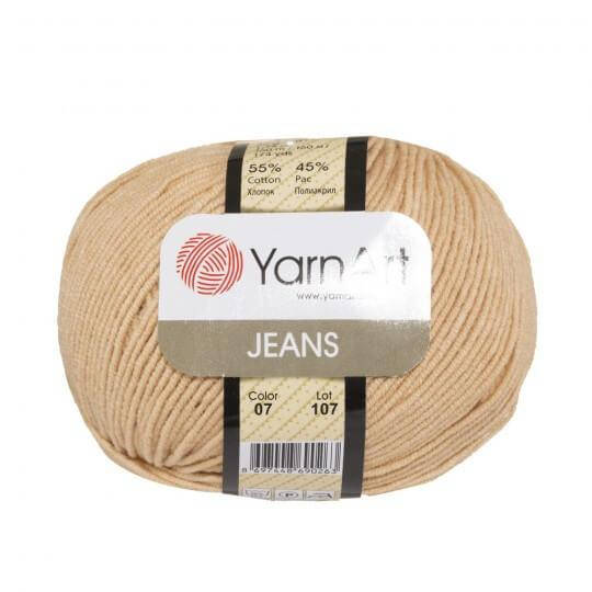 

Хлопковая пряжа YarnArt Jeans 07 бежевый (ЯрнАрт Джинс)