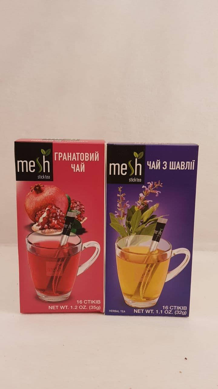 

Упаковка чая в стиках Меш Mesh stics гранатовый и c шалфеем 32шт