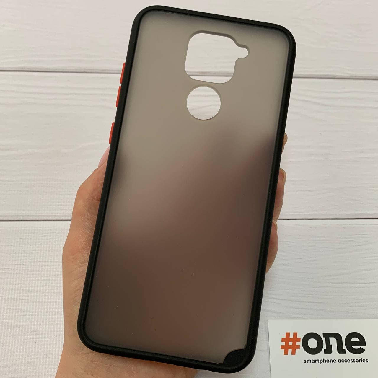 

Чехол для Xiaomi Redmi Note 9 с цветными кнопками плотный матовый чехол на сяоми нот 9 черный TCB