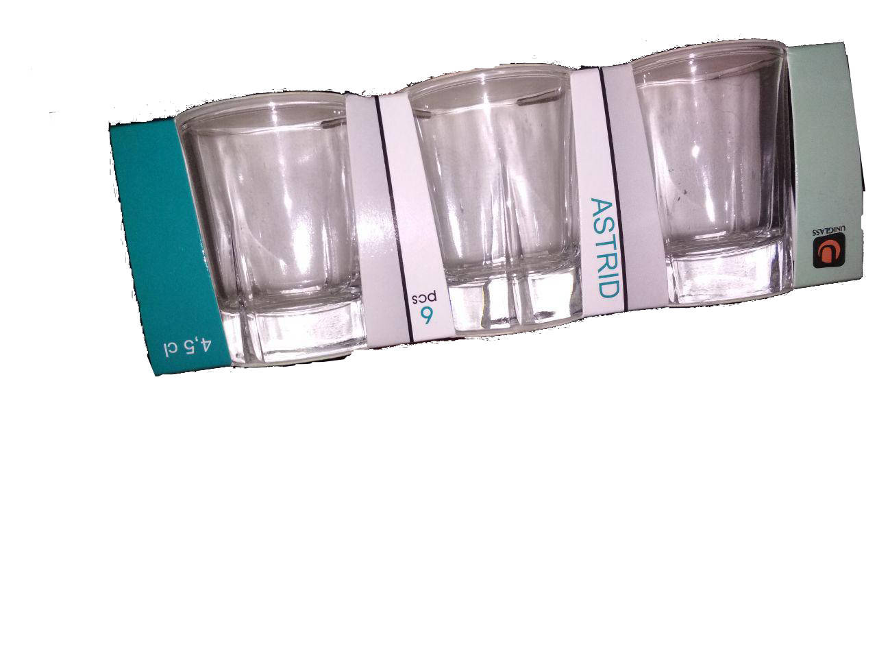 

Набор стеклянных рюмок 45 мл 6 шт для водки, шотов UniGlass Astrid