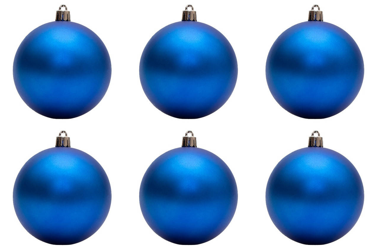 

Набор елочных игрушек - шары, 6 шт, D8 см, синий, матовый, пластик (250294)