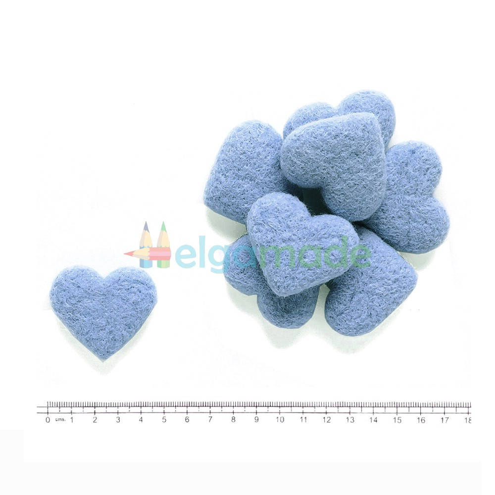 

Сердце из шерсти ГОЛУБОЕ, 4.5х4 см, 1 шт