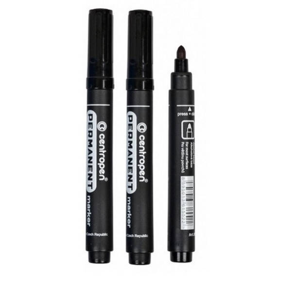 

Маркер перманентный "CENTROPEN" 8566, черный толстый