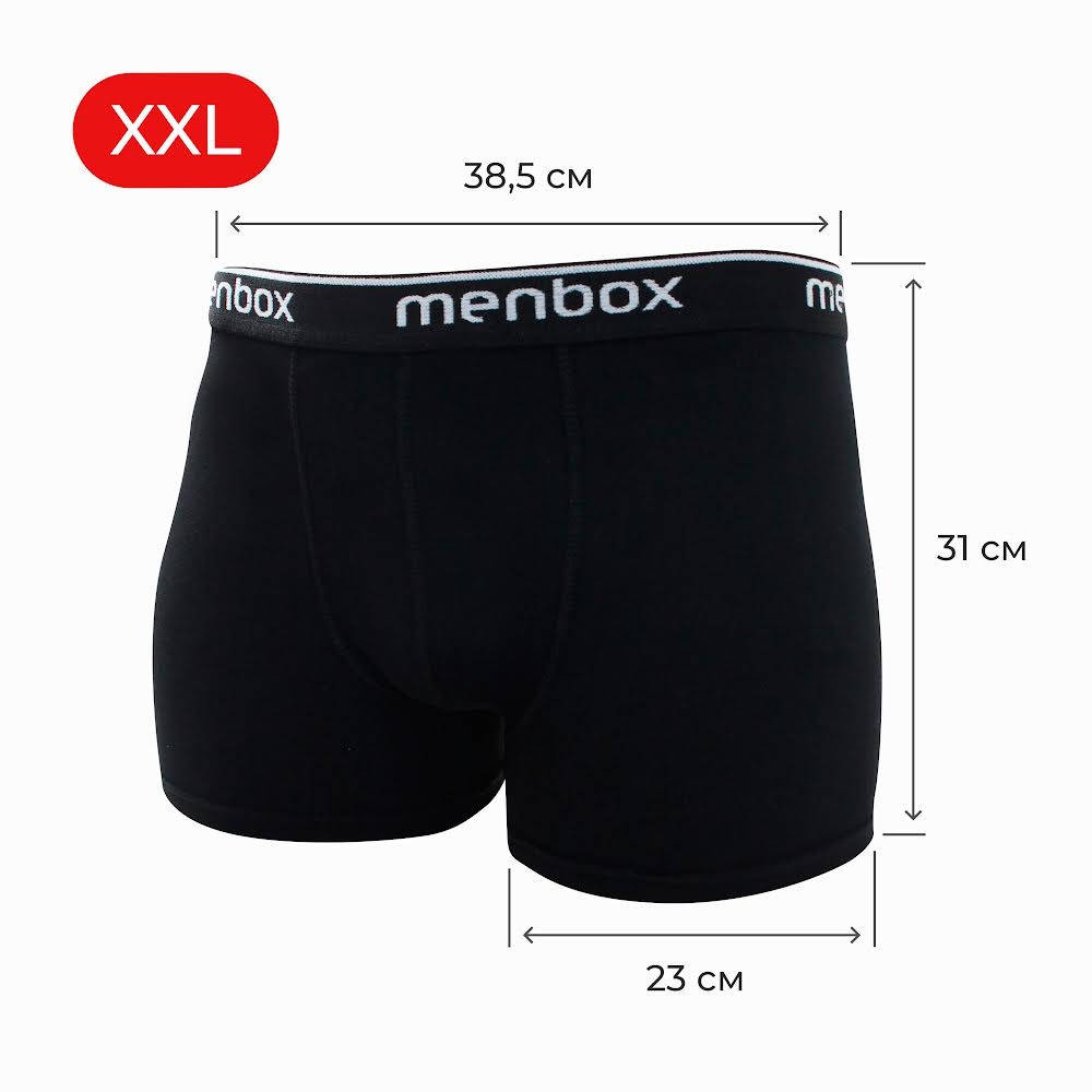 

Трусы мужские боксеры MENBOX,цвет чёрный ,размер XXL, Черный