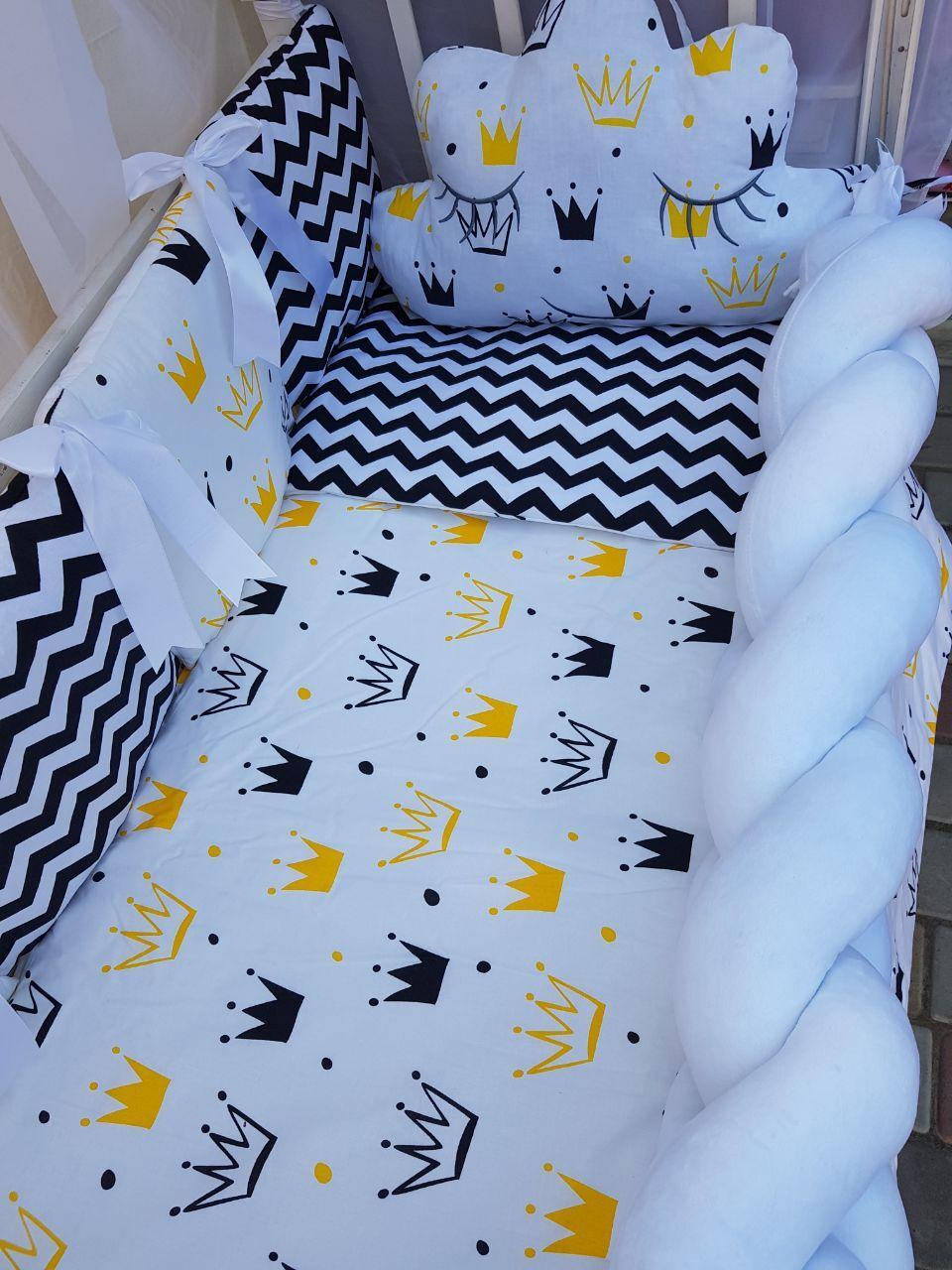 

Набор постельного белья в детскую кроватку/ манеж "Коса" - Бортики / Защита в кроватку