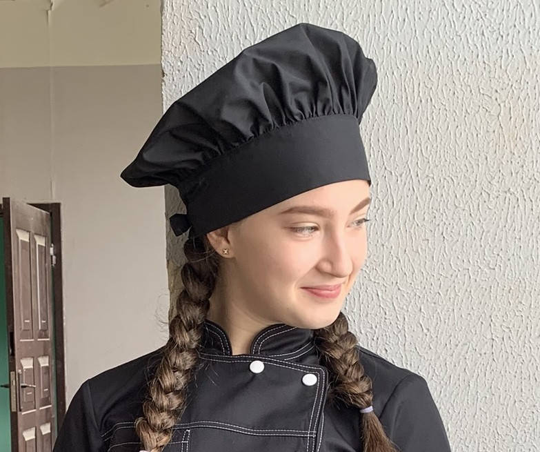 

Шапка повара колпак французский черный