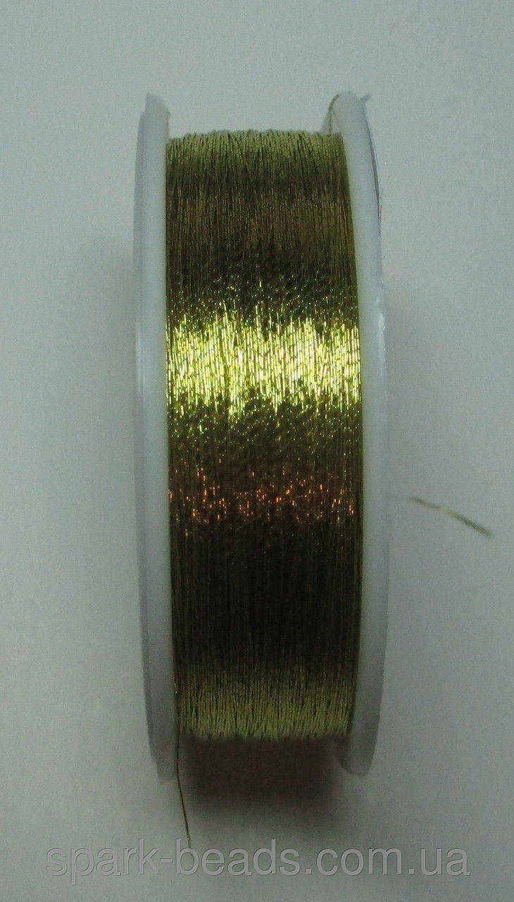 

Металлизированная нить круглая Люрекс Аллюр 100-14 золото бронза 100м