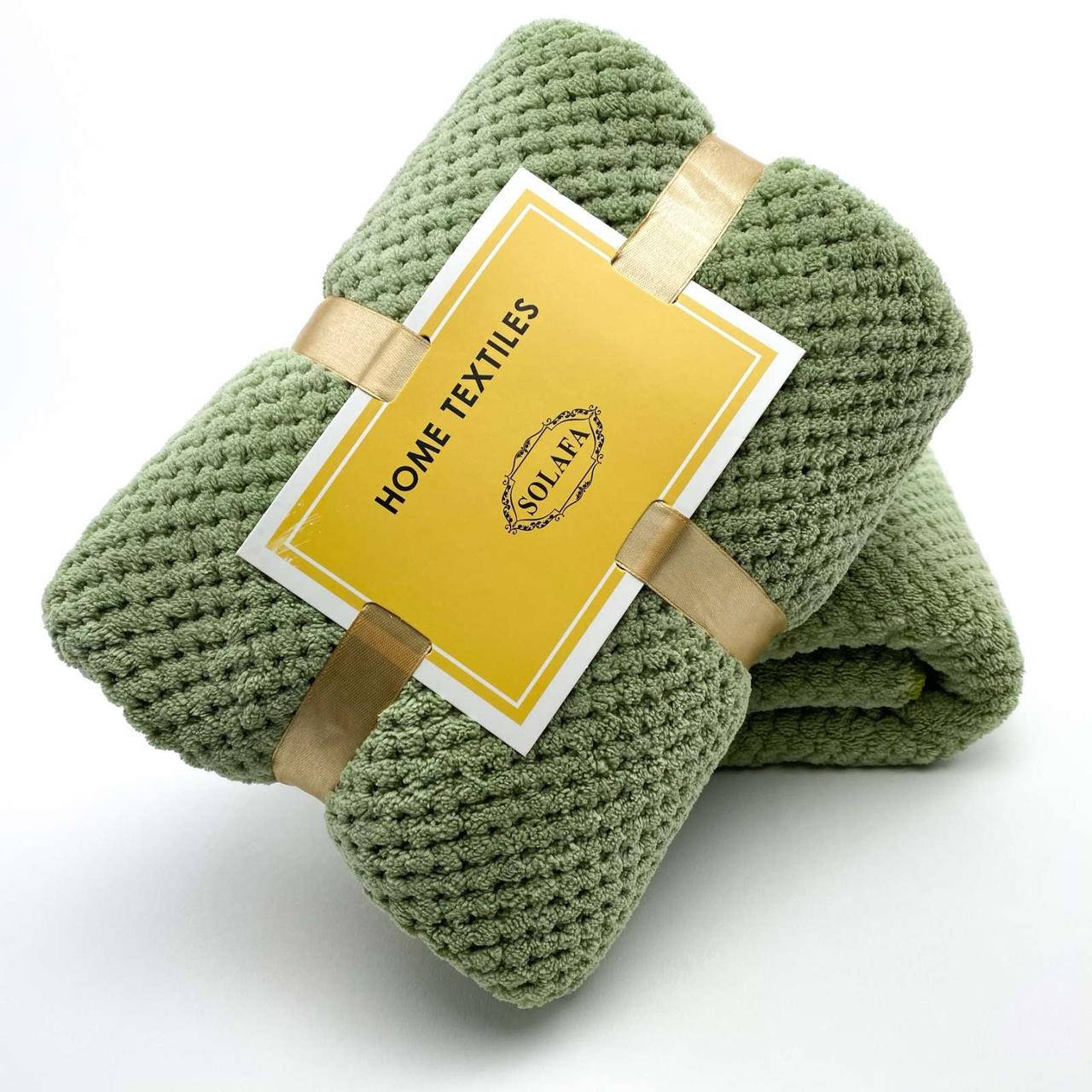 

Комплект полотенец Home Textiles (бамбук) зеленый, Зелёный