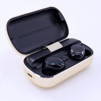 

Беспроводная Bluetooth stereo гарнитура наушники S8-TWS 5.0 black/gold, Золотистый