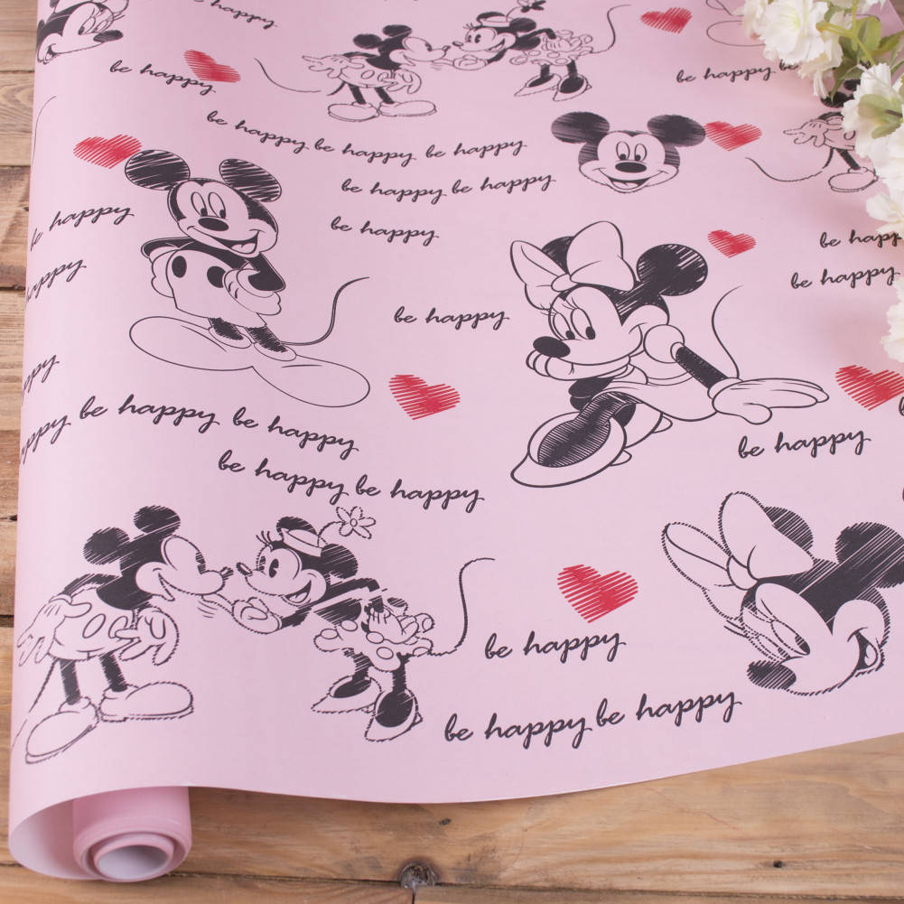 

Бумага для упаковки микки маус розовый 70см * 10м.
