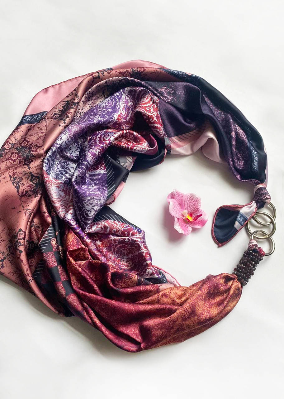 

Дизайнерский платок "Магия цвета" коллекция VIP от бренда my scarf, подарок женщине, Бирюзовый